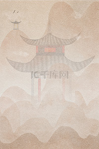 山亭子背景图片_中国风亭子背景插画