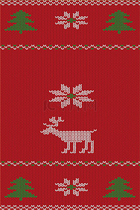 雪花麋鹿背景背景图片_毛衣质感圣诞节海报