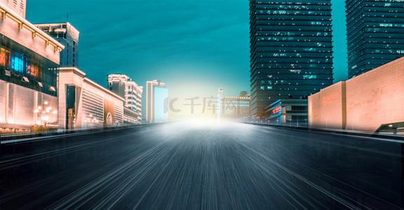 城市背景炫光背景图片_高速公路夜景创意背景合成