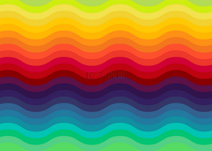 颜色彩虹背景图片_美丽动感抽象波浪彩虹背景