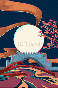 古代古代建筑背景图片_中国风彩色背景设计