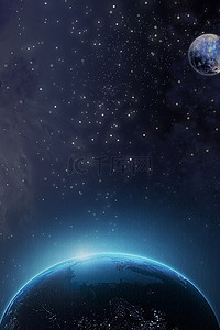 星球合成背景图片_科技蓝色地球创意背景合成