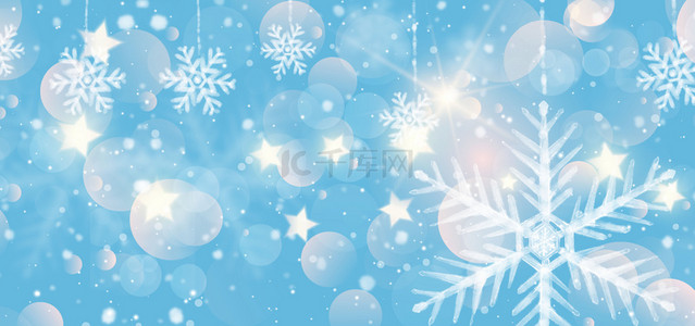 圣诞卡通图片背景图片_蓝色唯美雪花背景图片