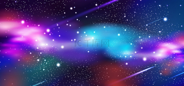 梦幻渐变星空背景流星蓝紫色云朵星空背景蓝紫色云朵星空背景太空星云