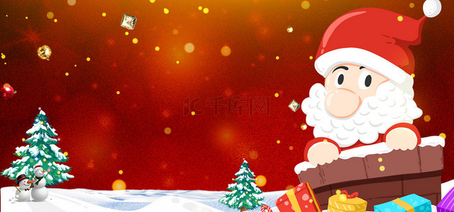 红色圣诞节快乐背景图片_红色圣诞节创意背景