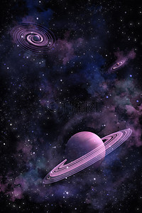 紫色系宇宙背景星球背景