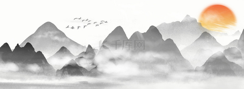 唯美古风背景背景图片_唯美古风中国风古典古韵风景山水水墨背景图