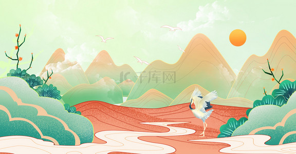 中式工笔画背景背景图片-中式工笔画背景背景素材图片-千库网