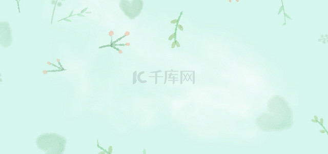 春季背景图片_清新叶子爱心绿色简约banner