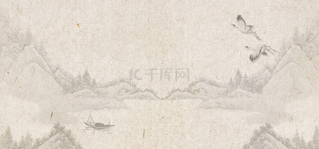 小舟背景图片_中国风底纹中国风山水背景