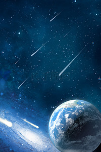 大气地球科技背景背景图片_银河系星空地球商务背景