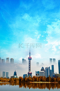 上海雨天背景图片_上海城市旅游高清背景