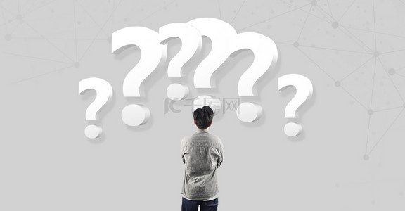 背景创新思维海报背景扁平商务创新思维思考疑问放飞思想背景简约商务