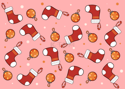 可爱红色圣诞袜子背景