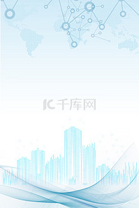 城市建筑商务科技背景图片_城市科技蓝色科技背景