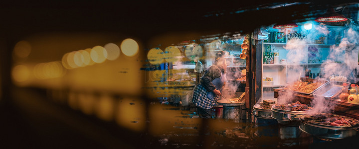 地摊背景图片_简约城市夜晚地摊经济背景