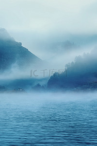 简约中式梦幻山水 背景