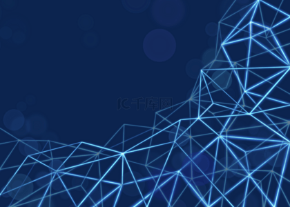 蓝色线条几何科技背景