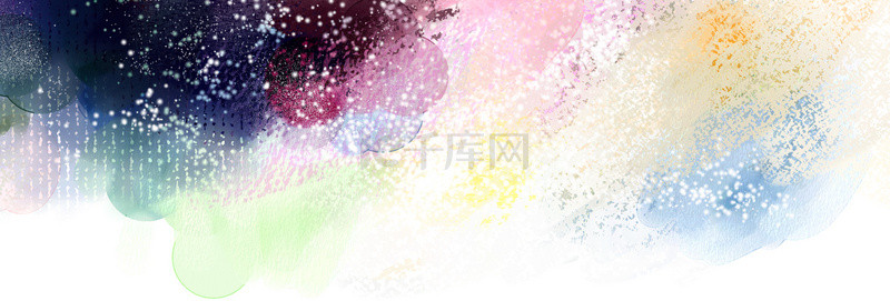 水彩创意涂鸦彩色简约banner