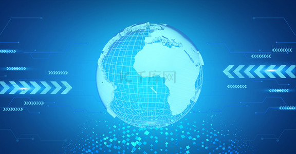 蓝色城市地球科技背景图片_全球化科技互联网大数据