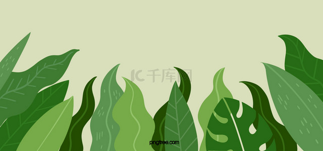 绿色叶子装饰背景图片_绿色叶子装饰简单背景