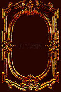 欧式古典复古背景图片_简约古典金属欧式花纹边框