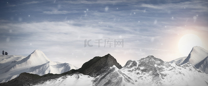 雪景雪山背景图片_雪景商务大气雪山背景