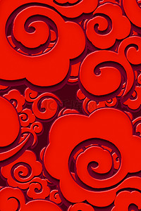 喜庆质感纹理中国风祥云红色背景