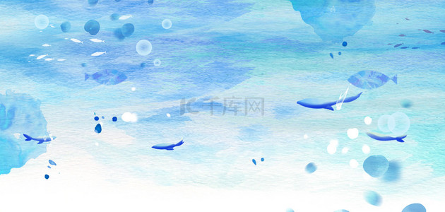 水彩海洋鱼背景图片_夏天海洋鱼