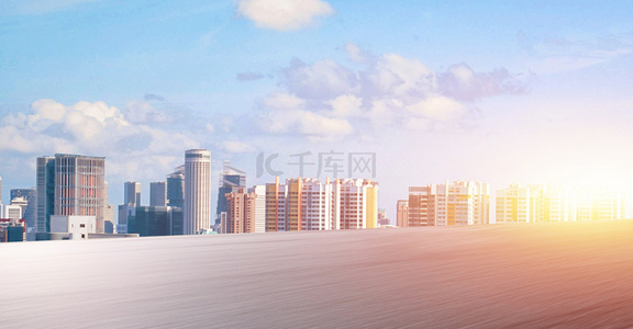 赛道背景背景图片_公路大气城市建筑背景