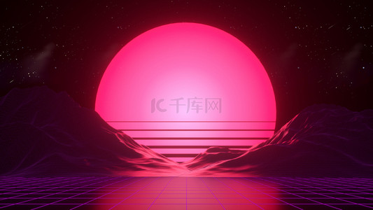 C4D合成器蒸汽波背景