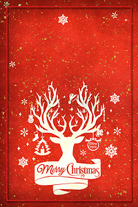 圣诞节挂背景图片_圣诞鹿圣诞节邀请函贺卡背景