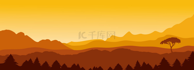 风景底纹背景图片_夕阳下的山景风景