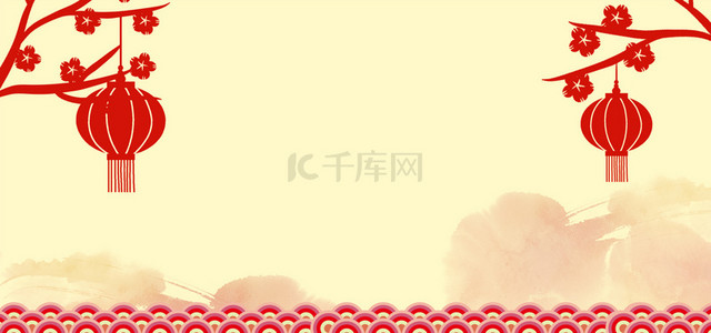 新年年货节中国风背景banner