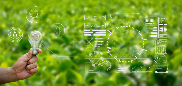 绿色农业科技背景图片_农业科技绿色简约背景