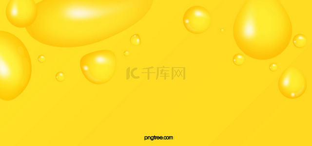简单黄色背景图片_液体泡泡装饰简单黄色背景