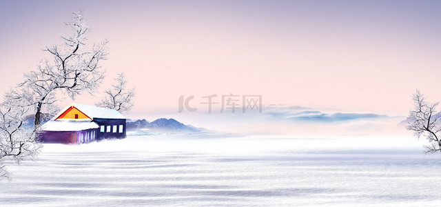 降雪背景图片_大气霜降雪低唯美背景