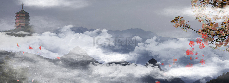 仙侠小说封面背景图片_飘渺仙侠大气背景