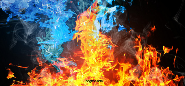 水火创意质感手绘背景