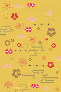 装饰底纹背景背景图片_黄色传统中国风底纹背景