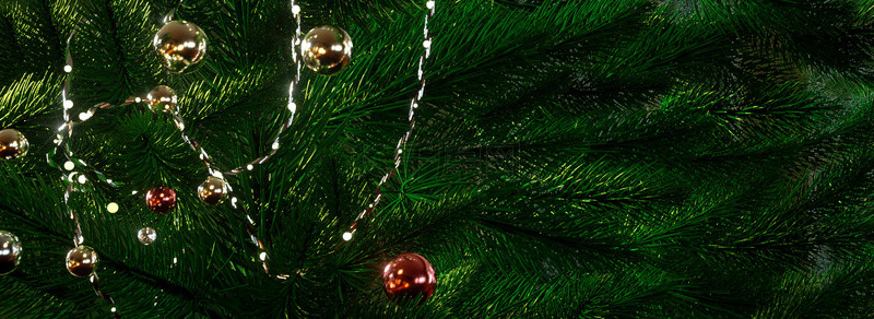 C4D质感圣诞树特写场景背景