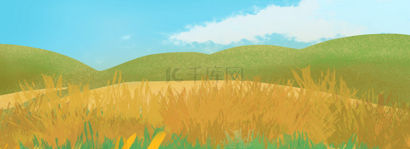 麦田背景图背景图片_自然风景芒种麦穗背景图