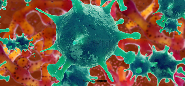 抗疫医护背景图片_病毒三维dna抽象病毒细胞背景