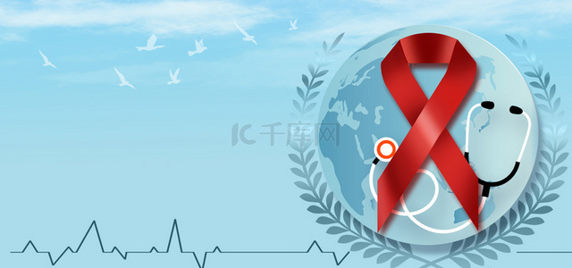 世界艾滋病人背景图片_蓝色世界艾滋病日背景