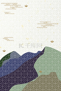 花环韩式背景图片_拼色撞色日式和风古典纹饰