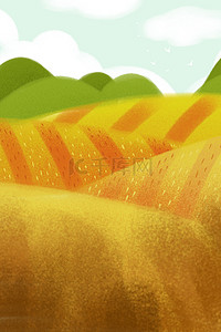 自然风景麦田芒种金黄色背景图