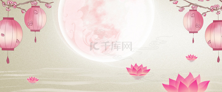 中国风中秋节传统节日促销背景海报