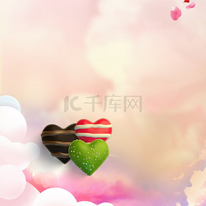 巧克力爱心背景图片_七夕情人节浪漫巧克力爱心海报