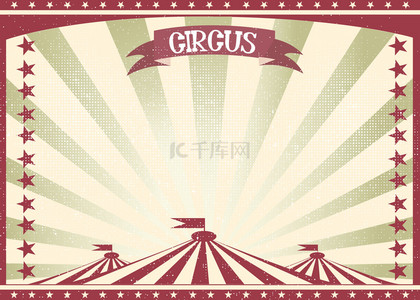 娱乐边框背景图片_红色边框五角星渐变circus background