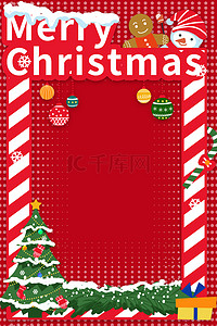 圣边框背景图片_圣诞节红框圣诞边框